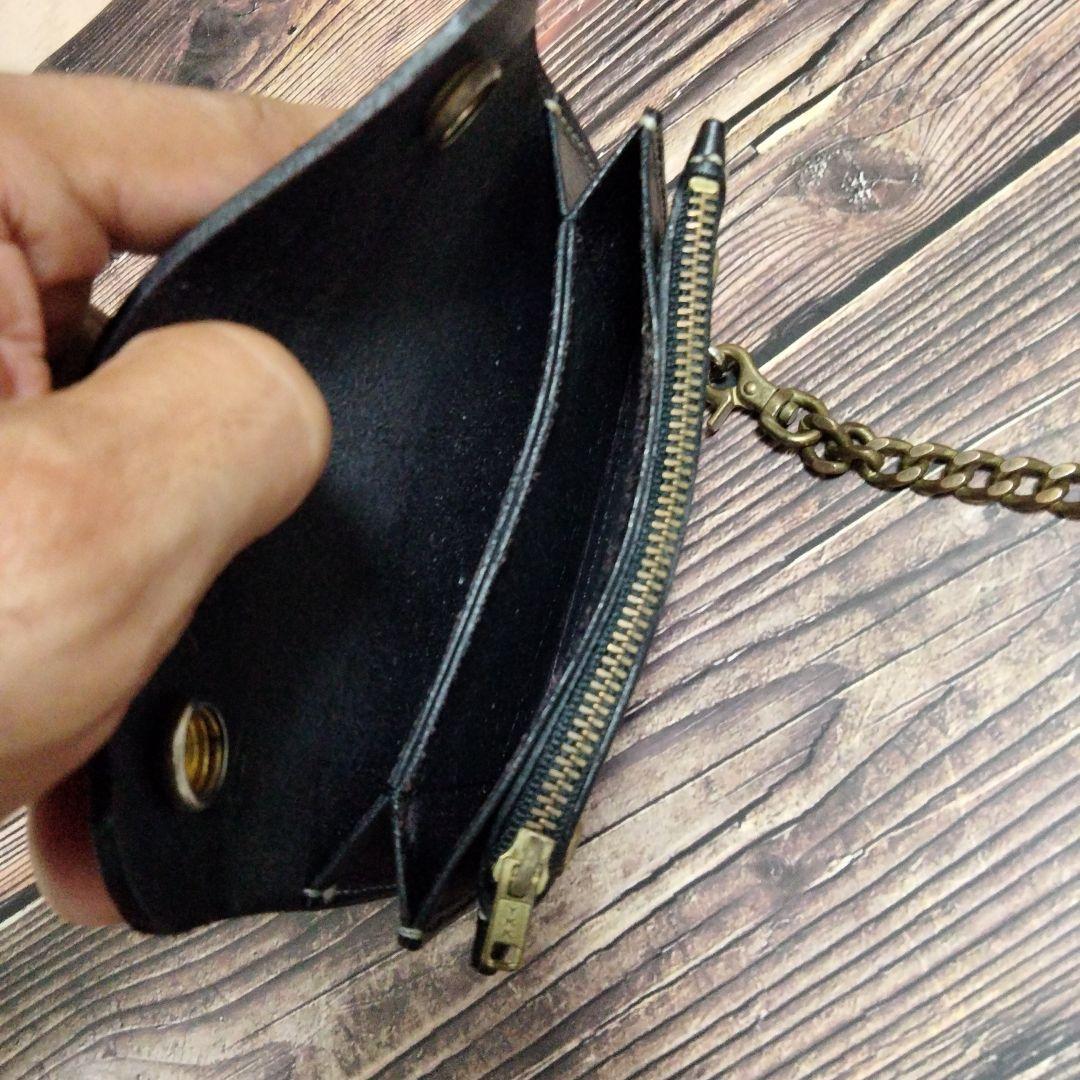 トラッカーウォレット ウォレットチェーン ブラックレザー