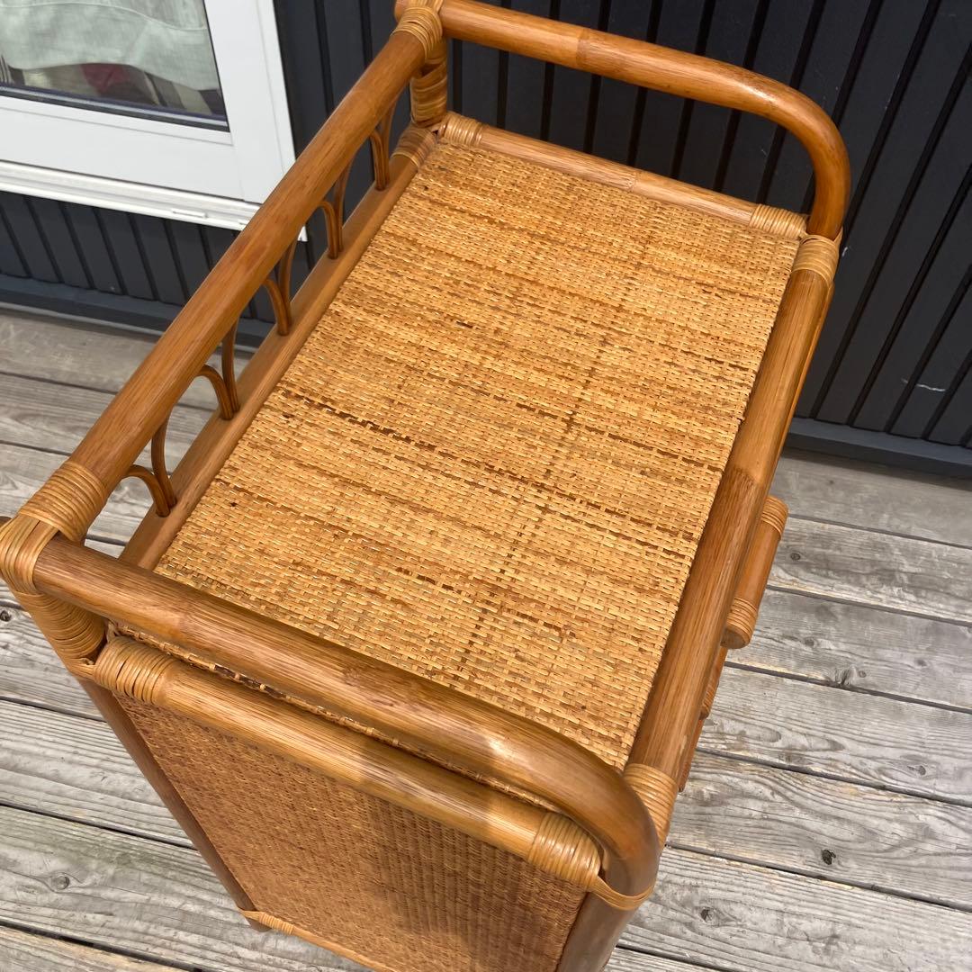 昭和レトロ ラタンチェスト 4段 サニタリーラック 引き出し箪笥 古家具