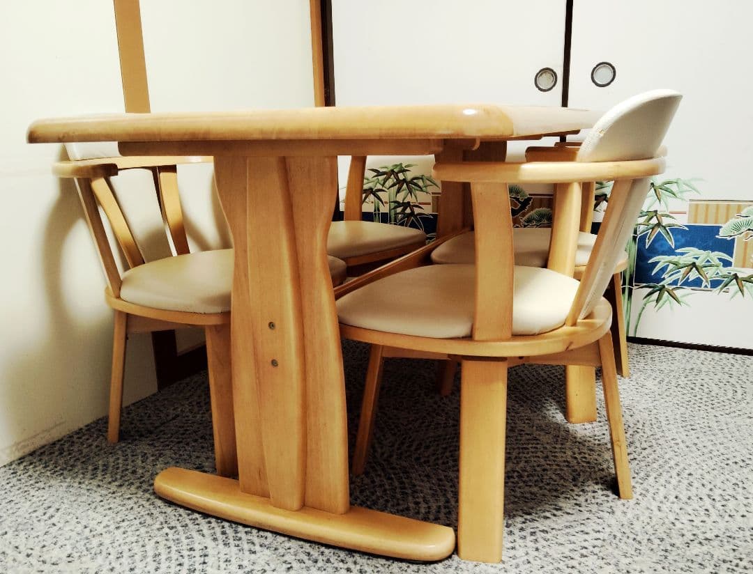 直接引取のみ　　美品　木製ダイニングテーブル椅子4脚付きセット