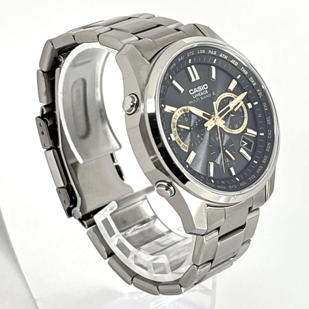 【稼働 付属品】美品 カシオ メンズ腕時計 クロノグラフ LENEAGE