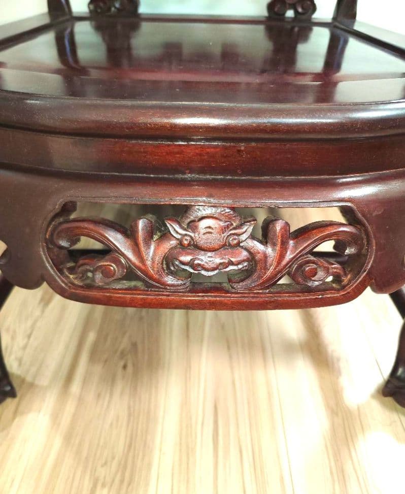 残り2脚 希少骨董 大理石インレイ椅子 玉座 宮廷 紅木 紫檀黒檀花梨李朝