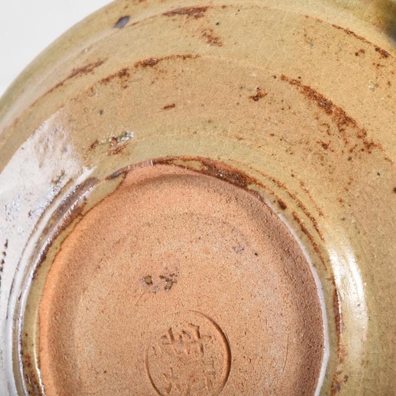 和食器 竹里庵 葵窯 加藤春二作 織部 花文 銘々皿 五客 共箱 C 8322