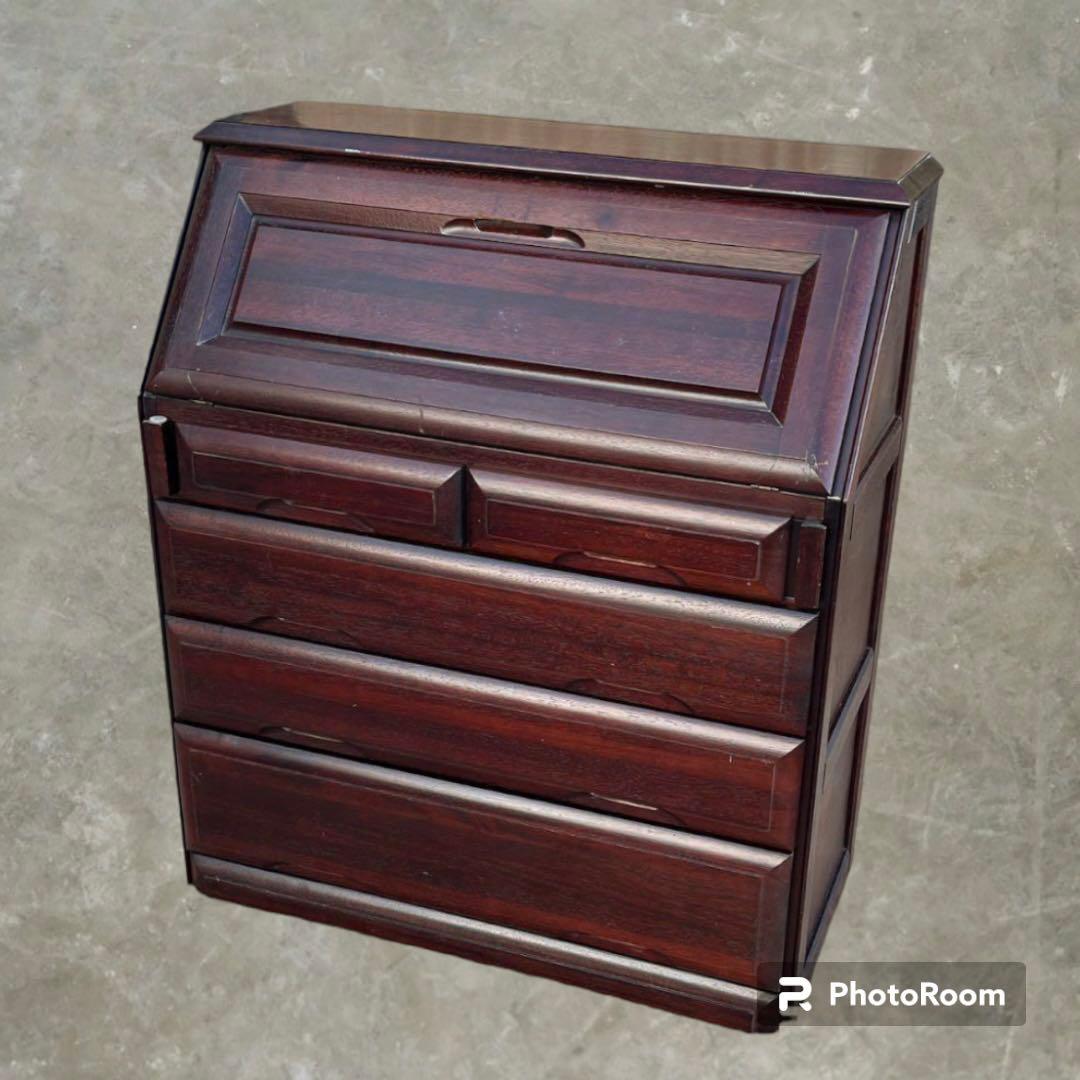 アンティーク】大雪木工 ライティングビューロー レトロ 机 書斎 デスク 棚