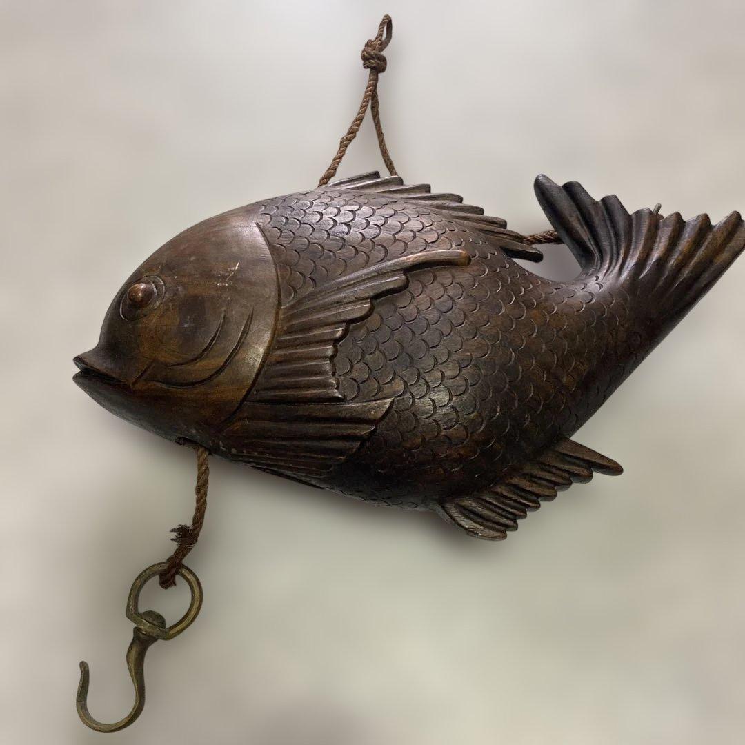 囲炉裏 自在鉤 木彫り 魚型 鯉 (大・小) 自在鉤 鯉飾り 古民具 Amazon