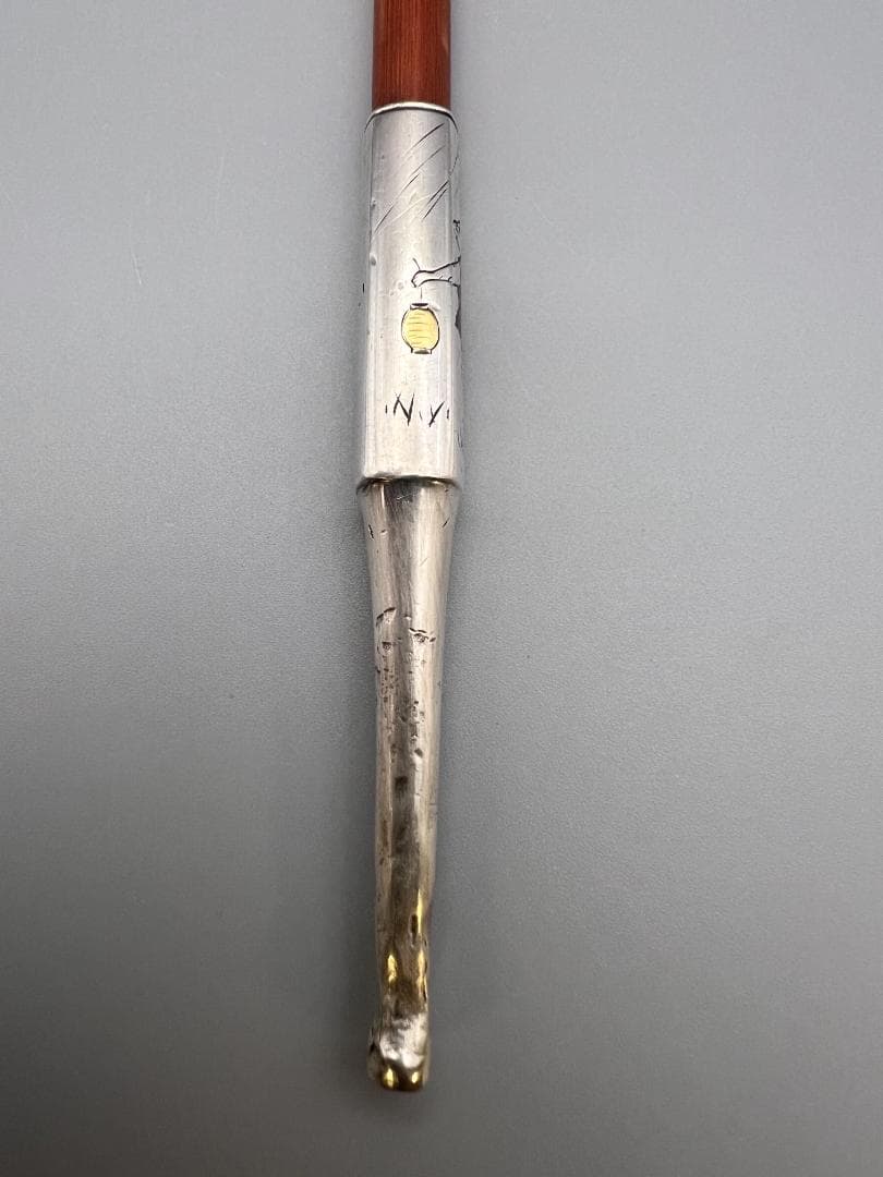 銀製　煙管　キセル　カッパ図　銀細工　アンティーク　重量約40g