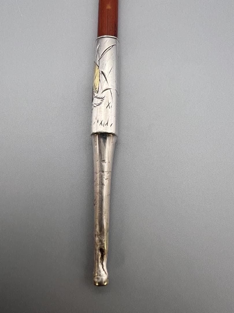 銀製　煙管　キセル　カッパ図　銀細工　アンティーク　重量約40g