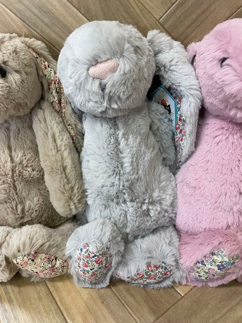   うさぎ　ぬいぐるみ　花柄×3 ノーマル×3