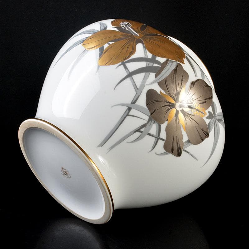 大倉陶園　OKURA　金蝕　花文　花瓶　花入　V　5816C