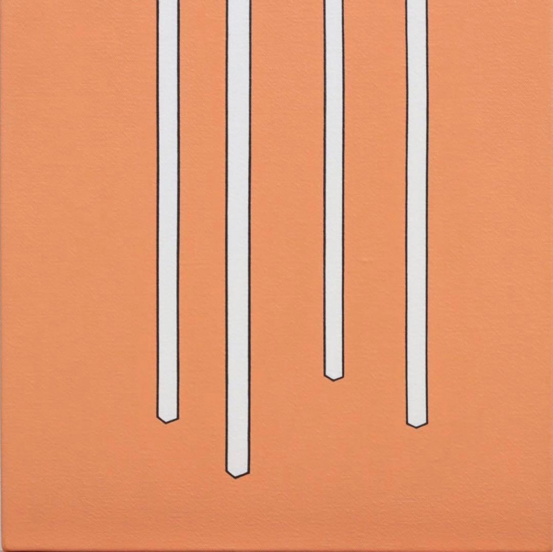 柚口康二 ポップ・アート キャンバス アクリル画 「百葉箱」　約45×27cm