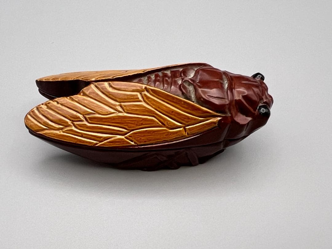 【海】香合　蝉　般若勉作　（号　雲舟）茶器　茶道具　共箱付　新品未使用