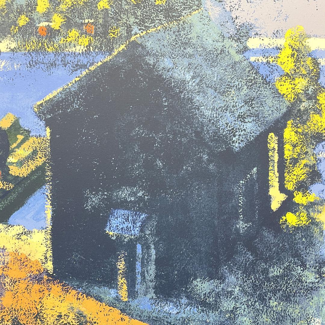 ダン・ウィン『秋に釣る』大判 リトグラフ 真作 直筆サイン入り1992