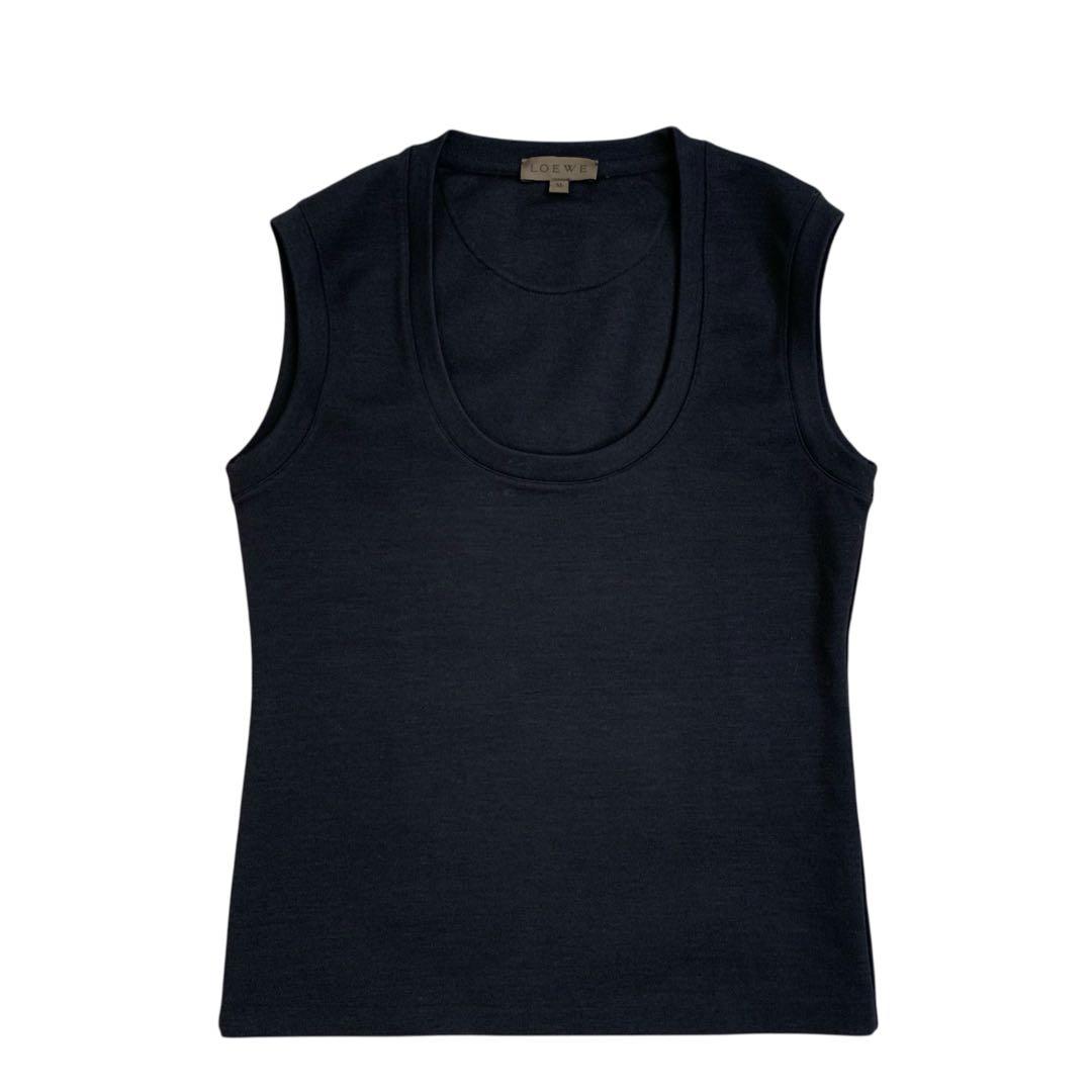 LOEWE（ロエベ）ラナウール地ノースリーブ/M/ブラック