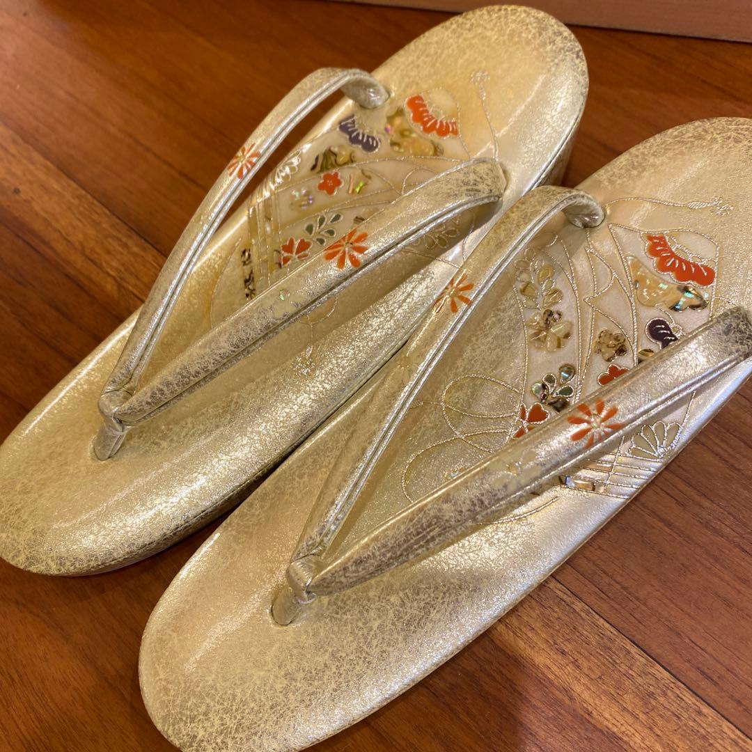 【新品未使用】貝細工　和装　バッグ・草履セット