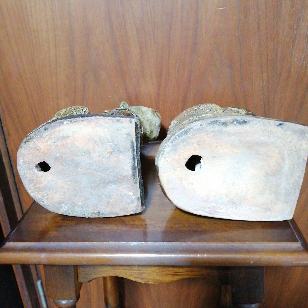 瀬戸焼　灰釉古瀬戸釉狛犬　24cm　慶長年間