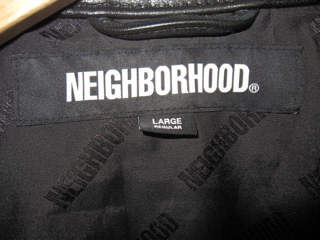 NEIGHBORHOOD LEATHER PM JACKET L BLACK