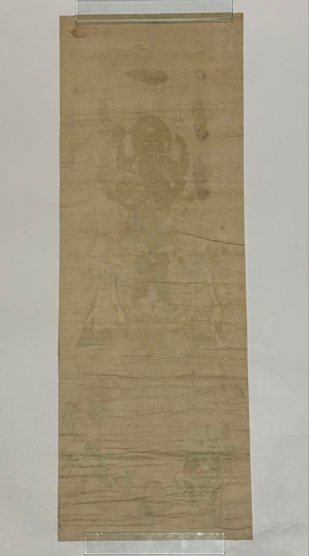 大型彩色木版画 青面金剛像」木版刷 1枚|和本古典