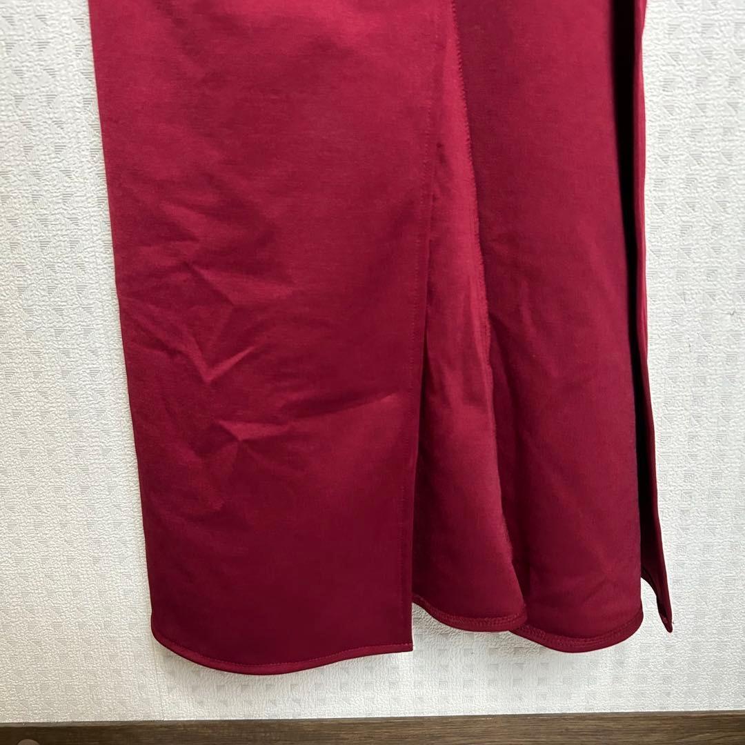 【新品】ジュエルズ ビジュー ロングドレス 赤 S
