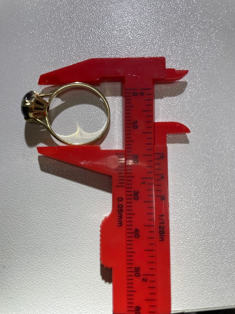 貴金属　14K ゴールドリング　黒石