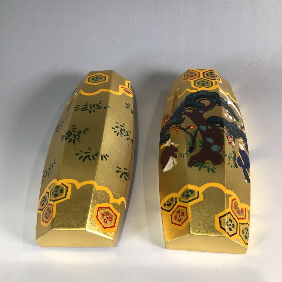 Ｐ２９９　香合　『南斎造』『高砂松竹梅文』『ぶりぶり香合』　共箱　茶道具