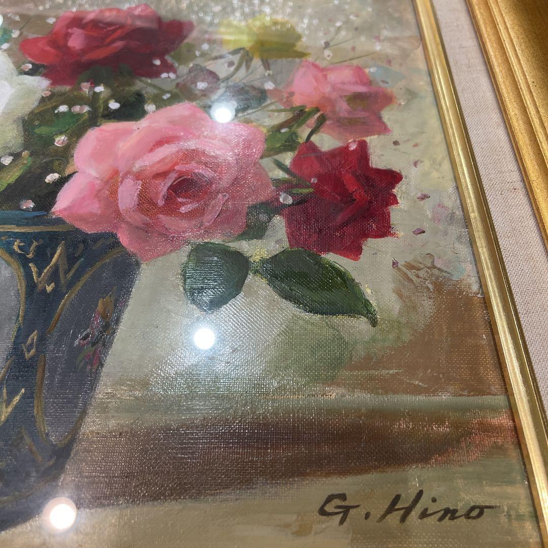 sakura☆様 専用です。 日野 皖 『薔薇』 油絵・油彩画 F6(6号)