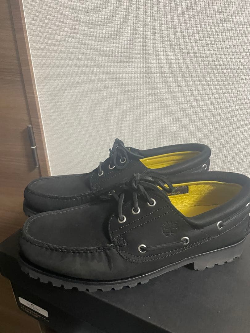 ティンバーランド　T imberland 黒いレザー モカシンスタイル靴