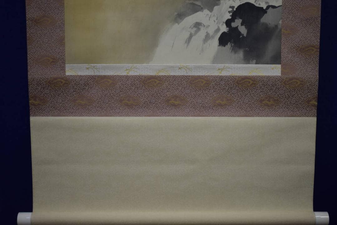 真作/花井抱甕/日の出鶺鴒図/セキレイ/花鳥/布袋屋掛軸A-91