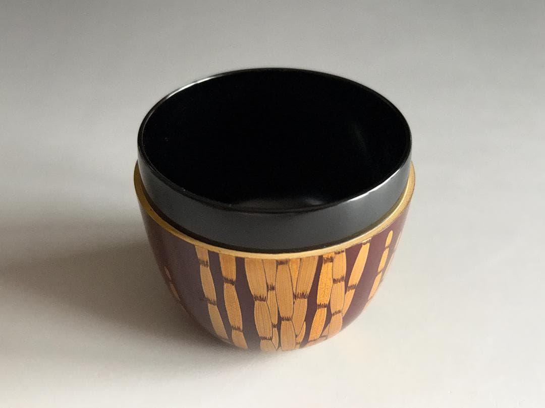 茶道具 越前蒔絵師 宮田宗景作 金蒔絵 棗 共箱 V 9838 宮田宗景 ☆ 金