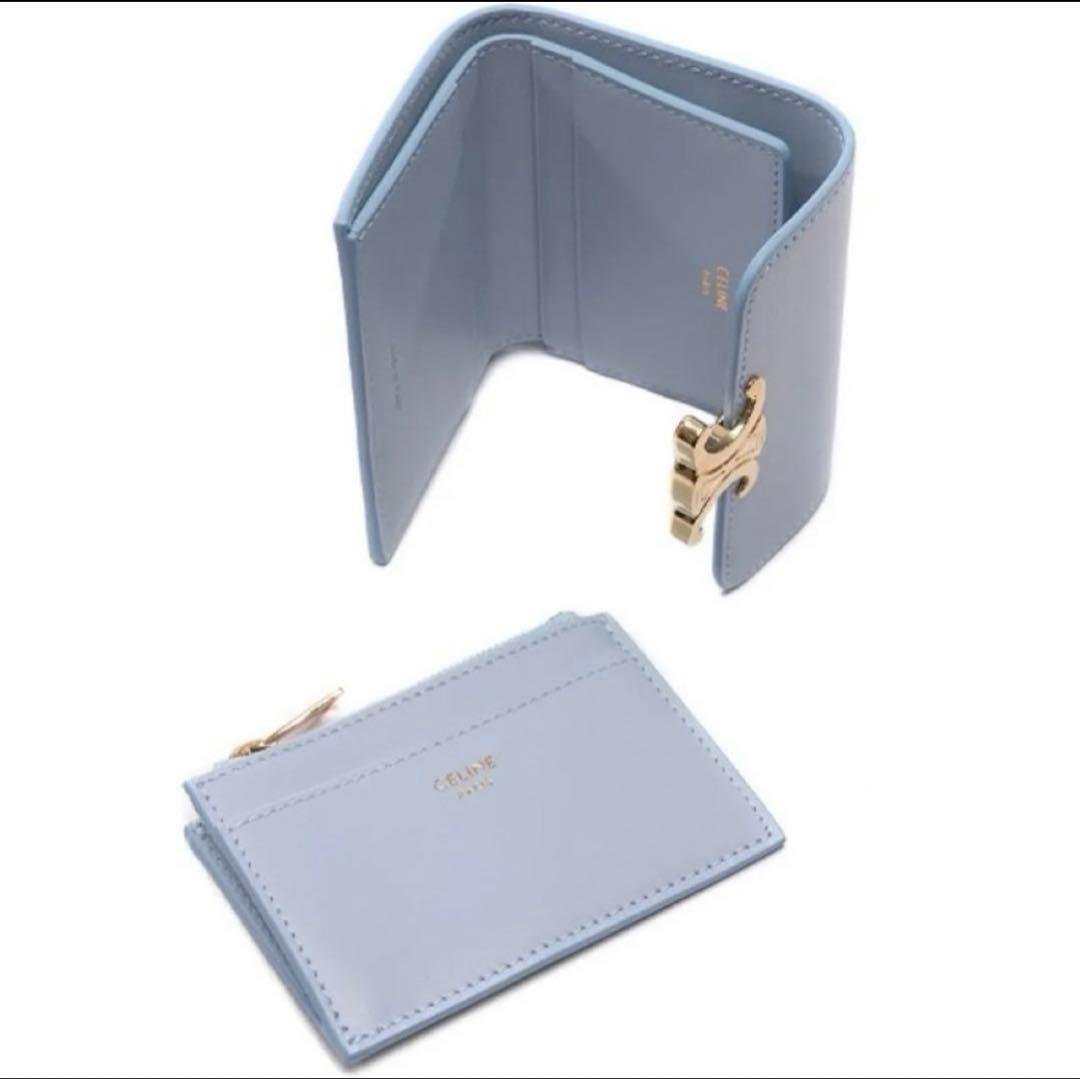 CELINE 水色 三つ折り財布