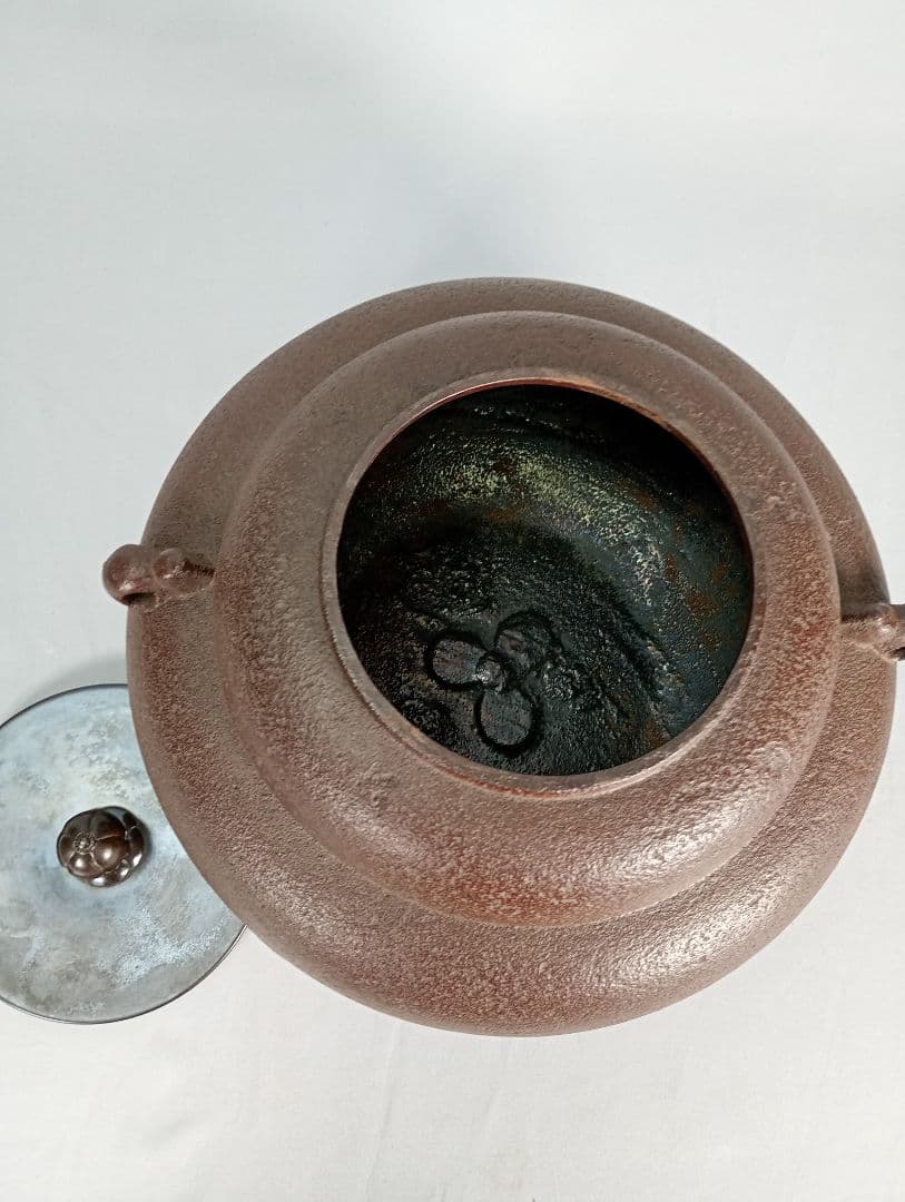 茶道具】重釜（かさねかま） 釜師佐藤清光造 炉釜 釜375