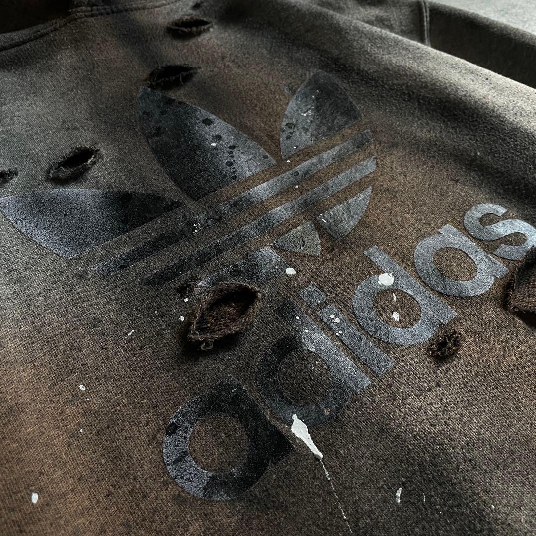 y2k“broken”激フェード“ダーク”2XO“boro hoodie