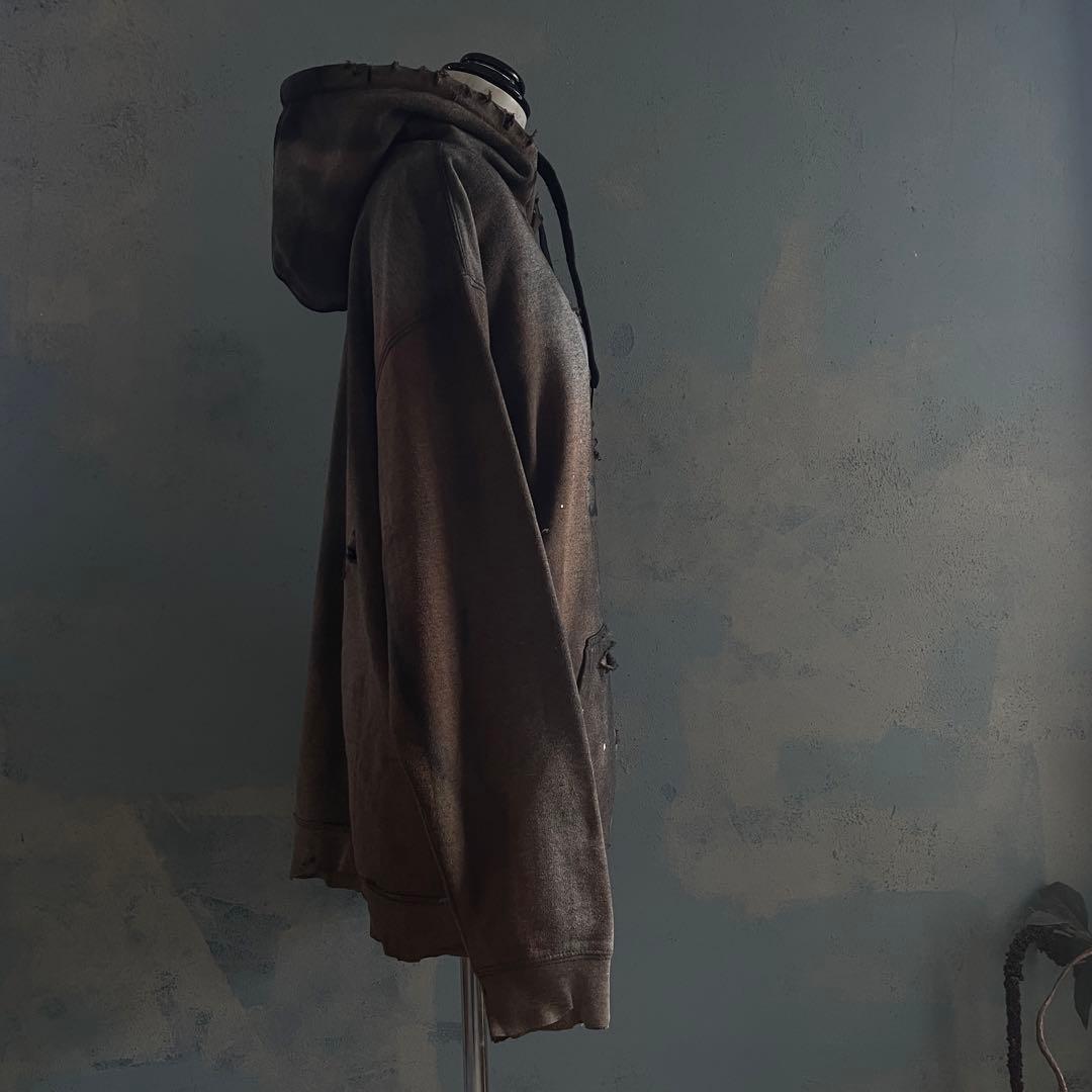 y2k“broken”激フェード“ダーク”2XO“boro hoodie