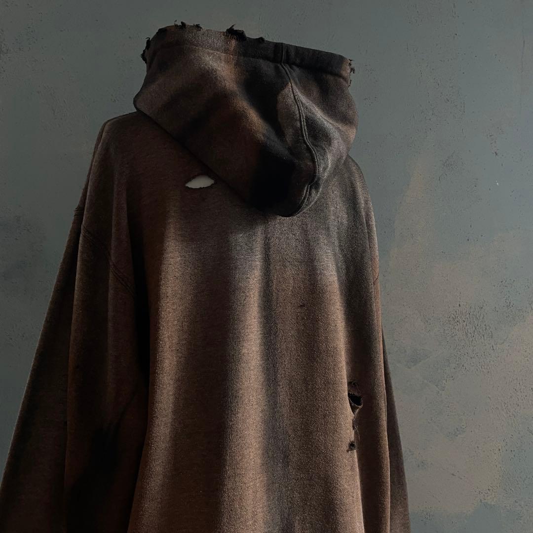 y2k“broken”激フェード“ダーク”2XO“boro hoodie