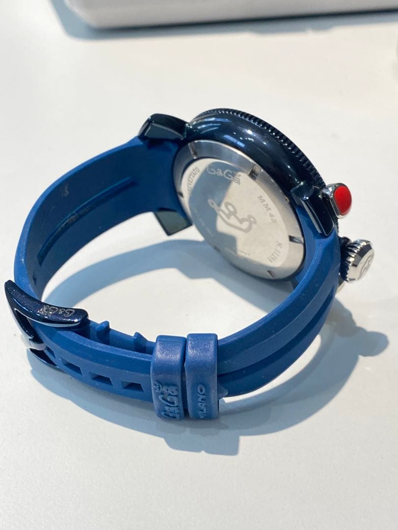 s133 ガガミラノ クロノグラフ クォーツ メンズ時計 ラバーベルト稼働品