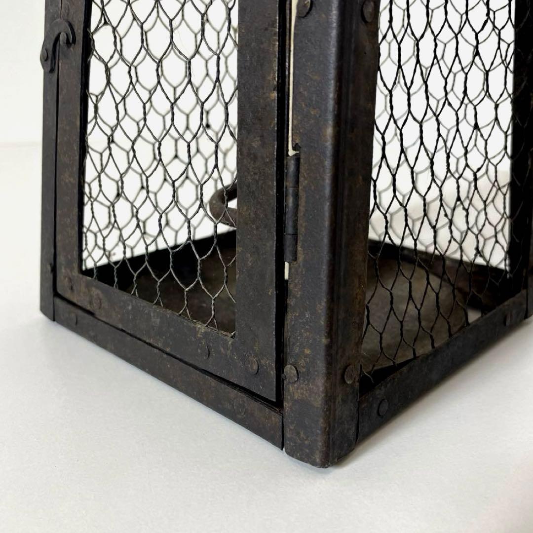 XG447 時代物・鉄製・吊り燭台・行燈・ランタン・アンティーク・骨董