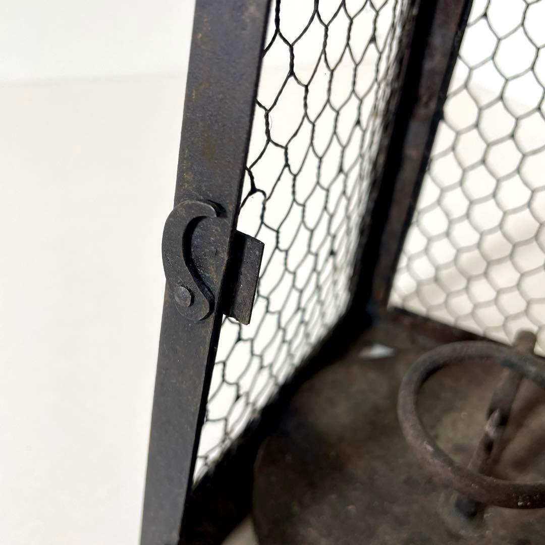 XG447 時代物・鉄製・吊り燭台・行燈・ランタン・アンティーク・骨董