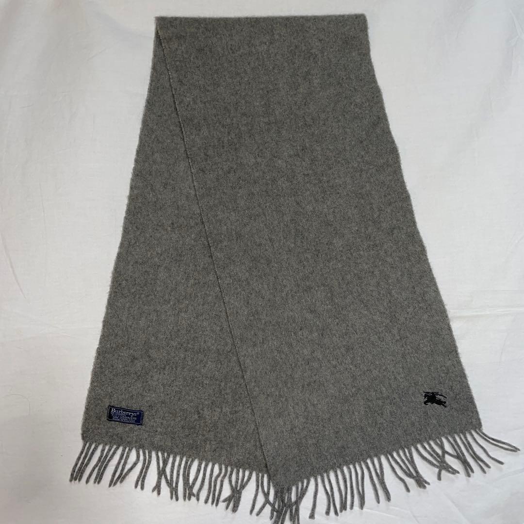 バーバリー カシミヤマフラー グレー - メルカリ