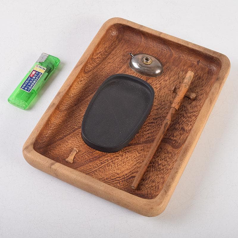 書道具 桐彫抜 螺鈿装飾 硯箱 在銘 硯 水滴 筆 一式 目録付 M R9185 書