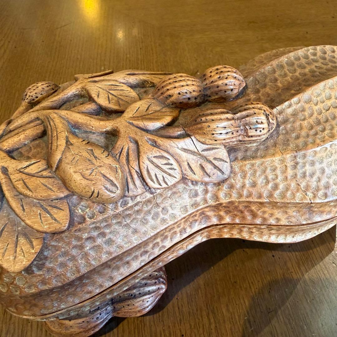 落花生 木彫り 小物入れ 古美術 中国美術 - メルカリ