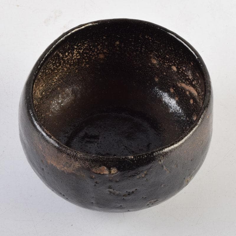 茶道具 楽吉左衛門 黒楽茶碗 時代箱付 V 9156