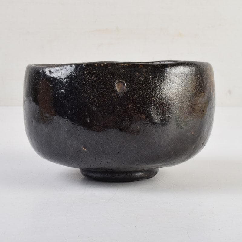 茶道具 楽吉左衛門 黒楽茶碗 時代箱付 V 9156 十五代楽
