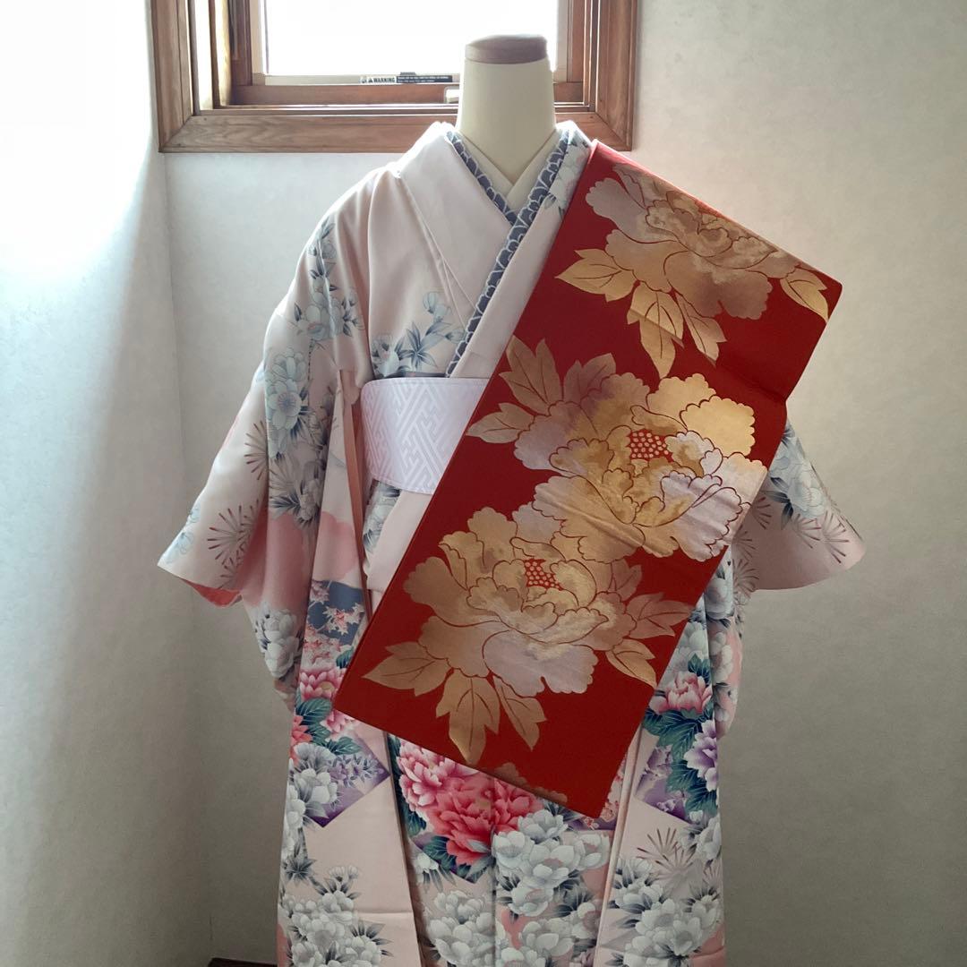 未使用】振袖 ベビーピンク 百花繚乱 - メルカリ