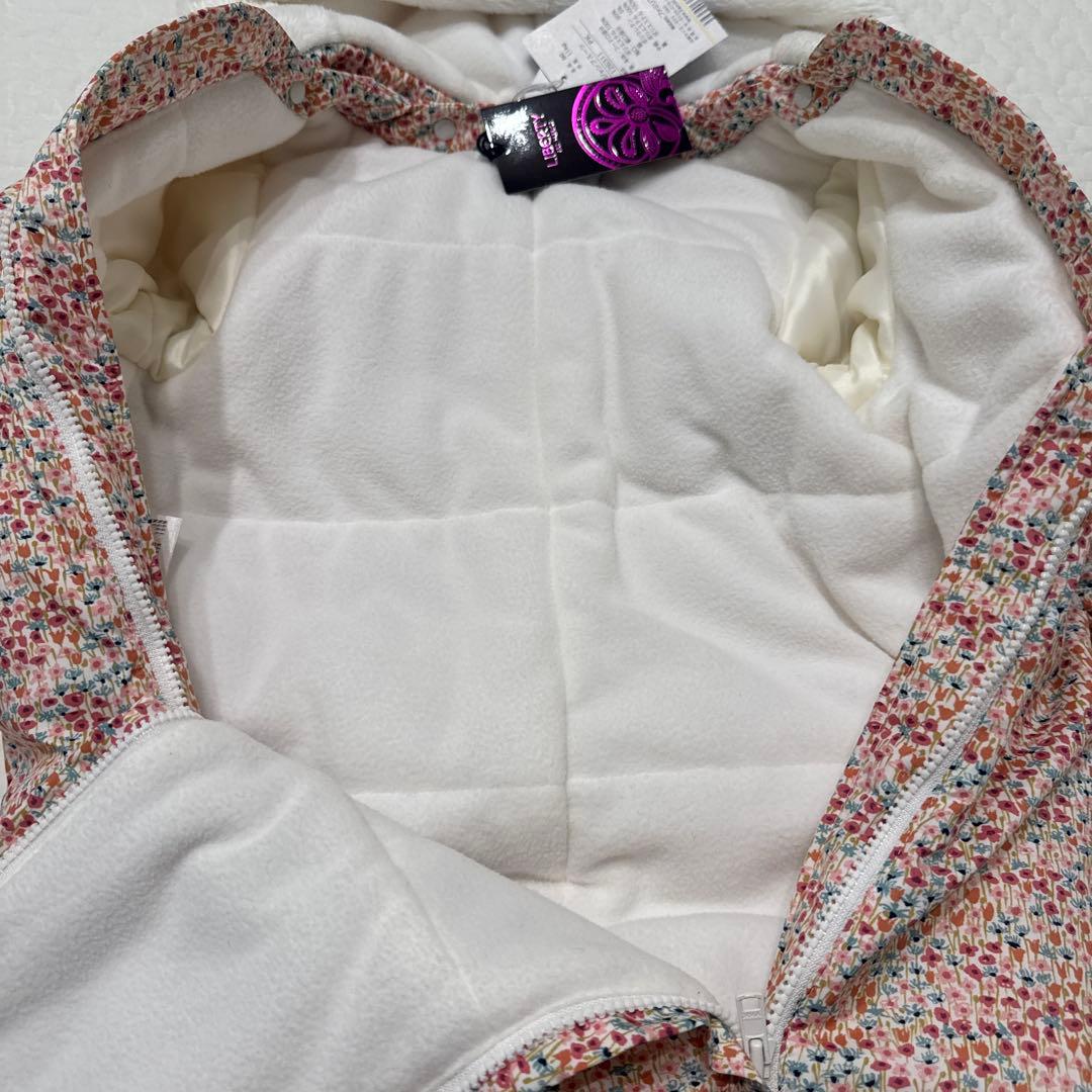 ファミリア　80 新品　リバティ　ジャンプスーツ　テリア　花柄　防寒具