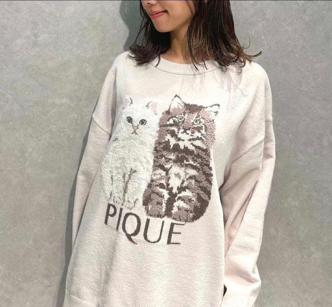 ジェラートピケ ツインキャットジャガードプルオーバー【PNK】