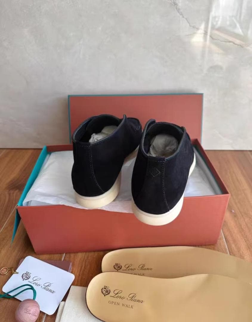 Loro piana ブラックスエードモカシン 41