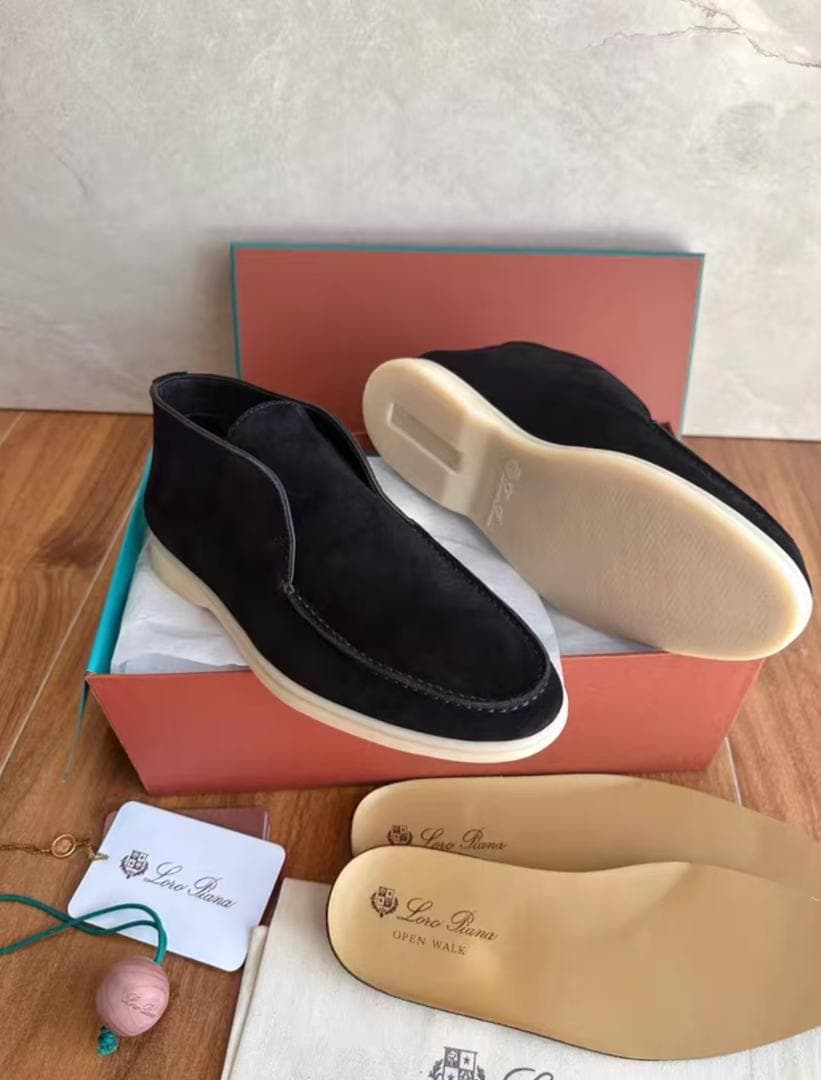 Loro piana ブラックスエードモカシン 41