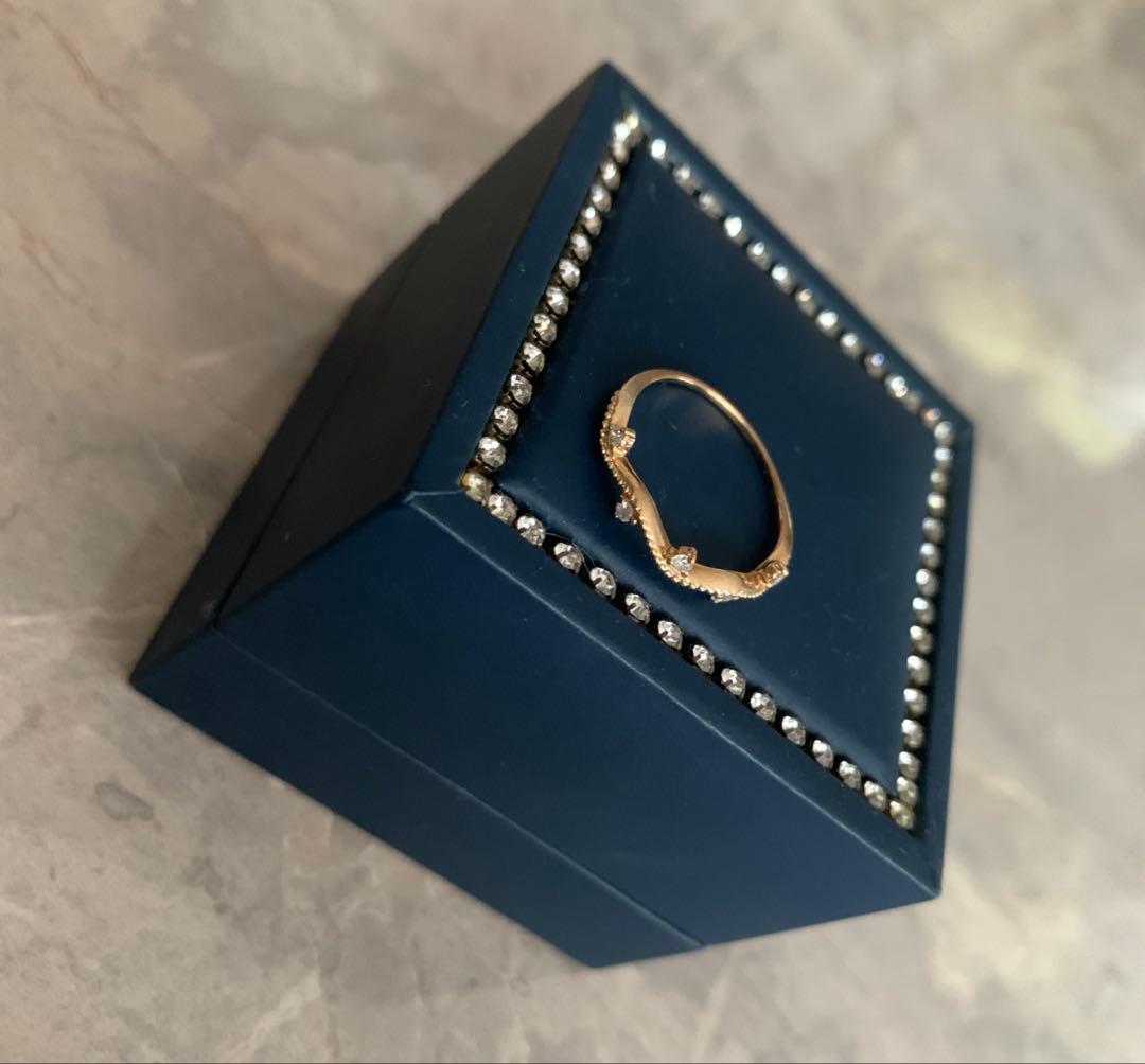 【美品・ケース有り】 ツツミ　K10 イエローゴールドダイヤモンドリング　7号