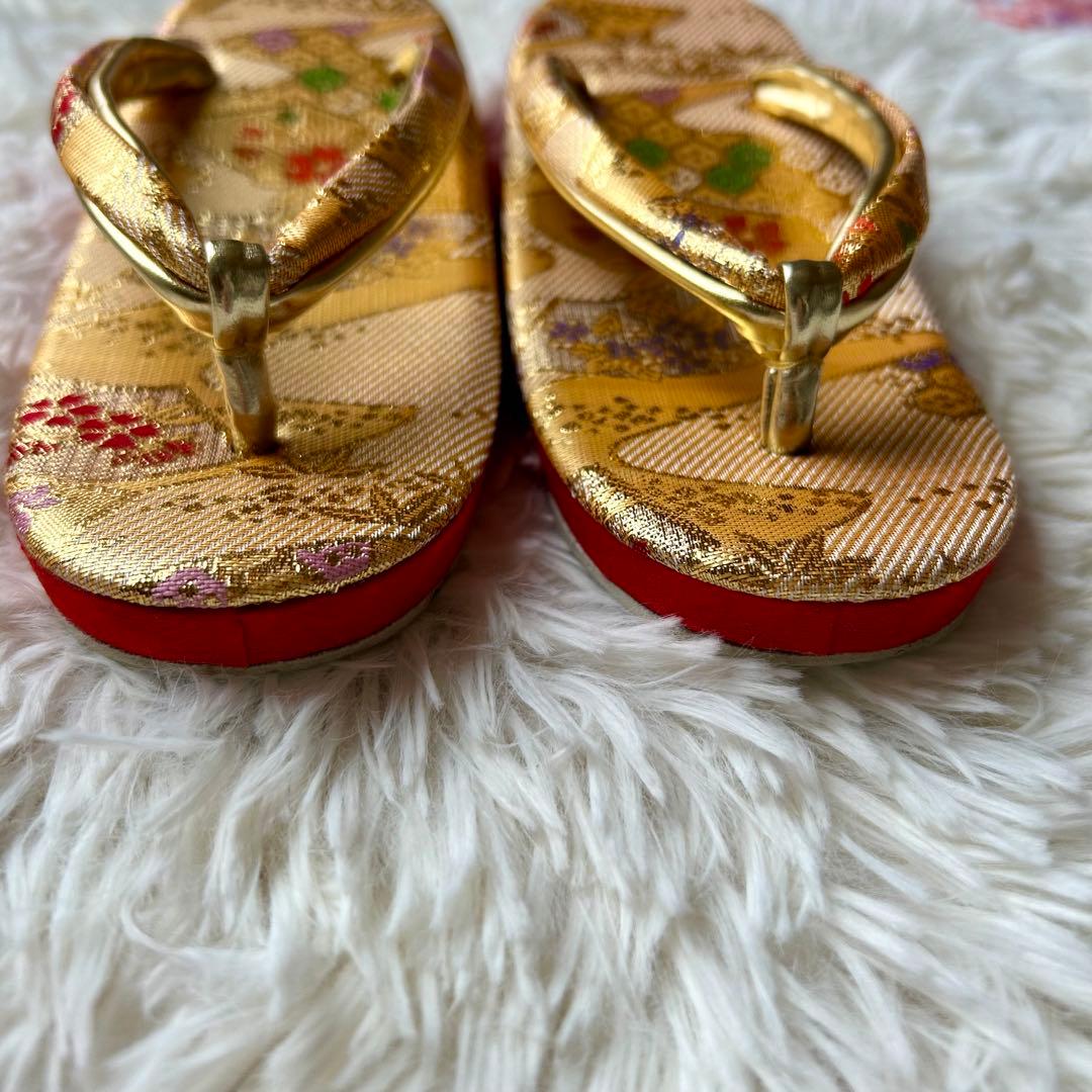 七五三 赤とピンクの花柄着物 作り帯 はこせこセット ７歳