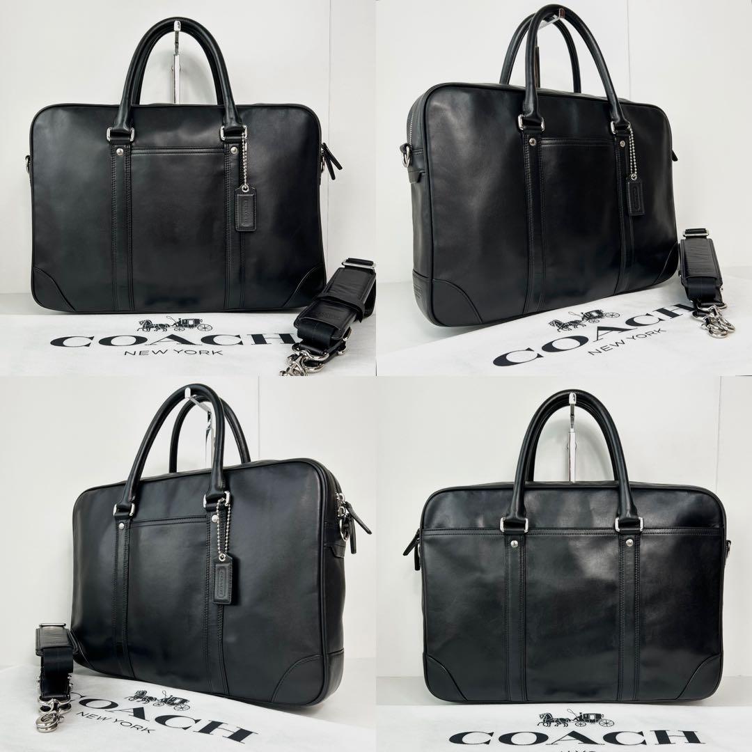 ✅【良品】メンテ済み　コーチ　ビジネスバッグ　COACH ショルダー　レザー