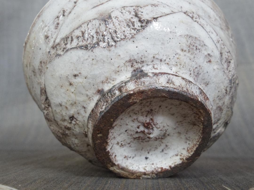 川上清美★《唐津彫》粉引茶碗★共箱・布・栞