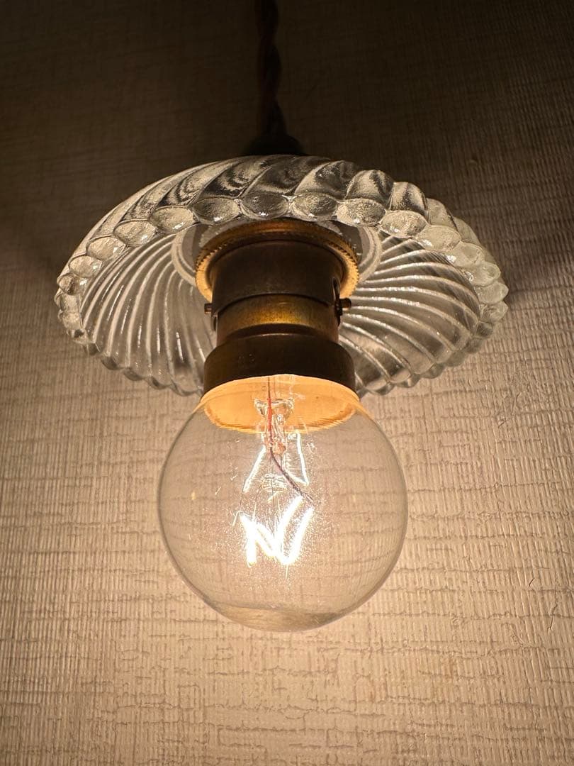 1920年代 フランス アンティーク 螺旋模様の可愛らしいアトリエランプ＊